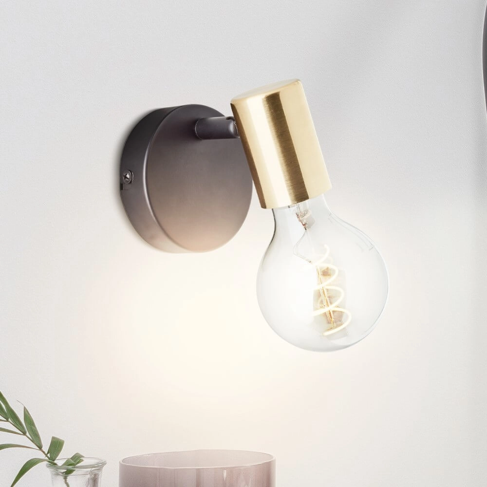 Wall lamp Kerry black with gold Brilliant 4004353409011