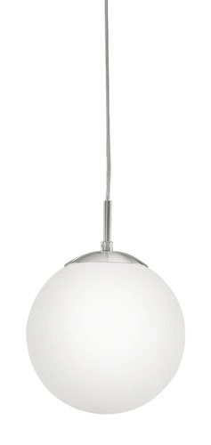 Pendant lamp Rondo glass 20cm metal gray with white