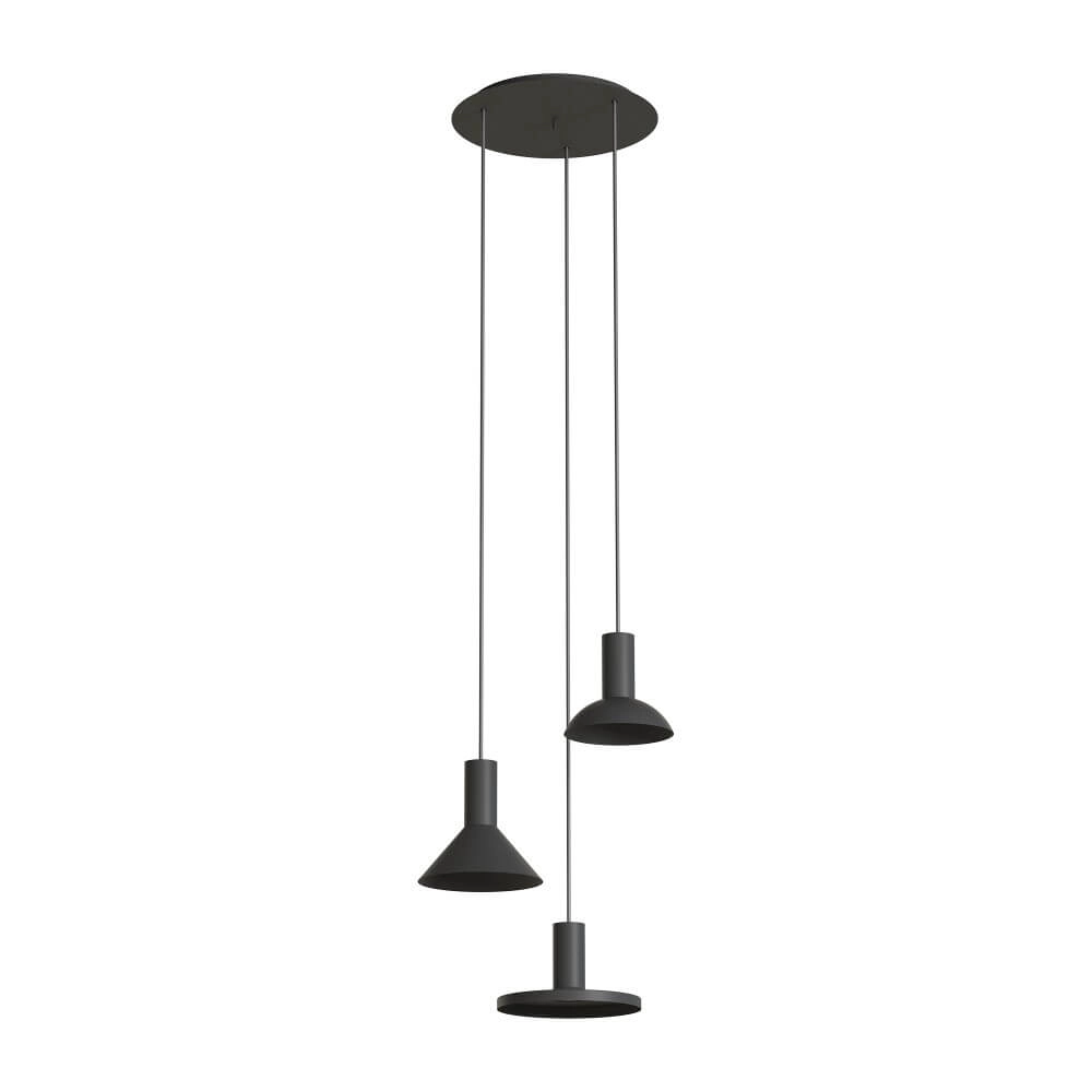 3-light pendant lamp Hermanos black