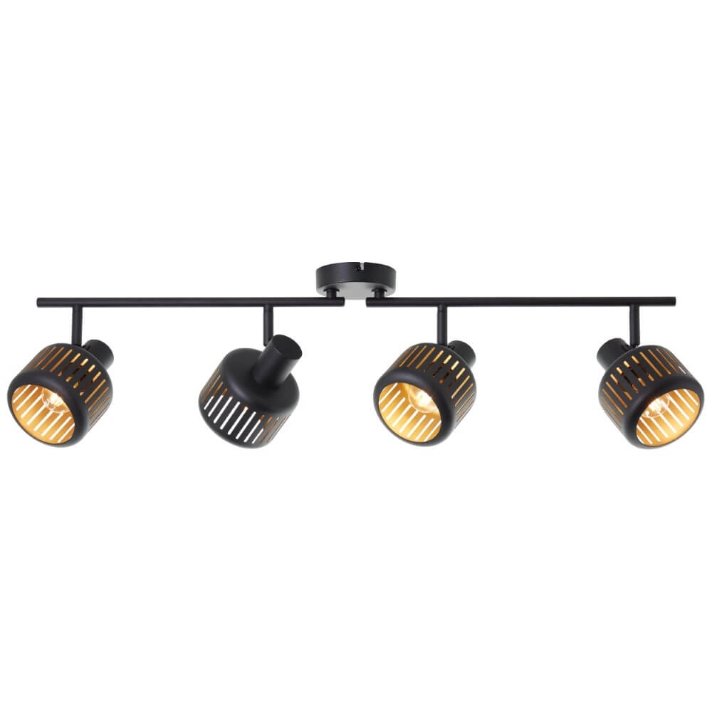 4-light ceiling lamp Tyas black with gold