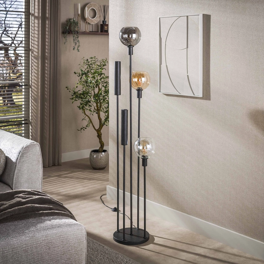 Floor lamp Sfera with glasses and uplighters Lyora 8716803512412