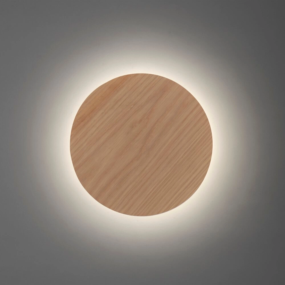 Design wall lamp Akku Puntua Ø 25cm wood Paul Neuhaus 4012248375792