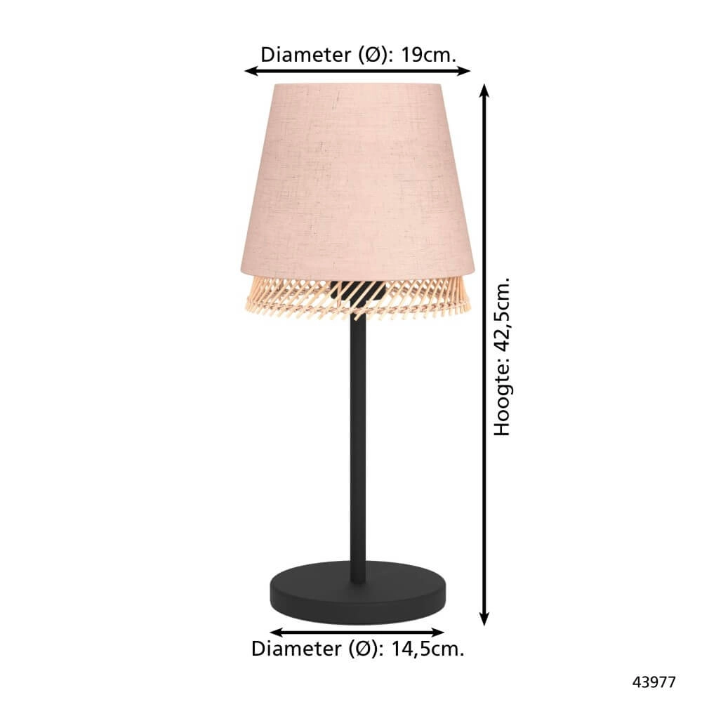 Table lamp Tabley linen with rattan Eglo 9002759439774