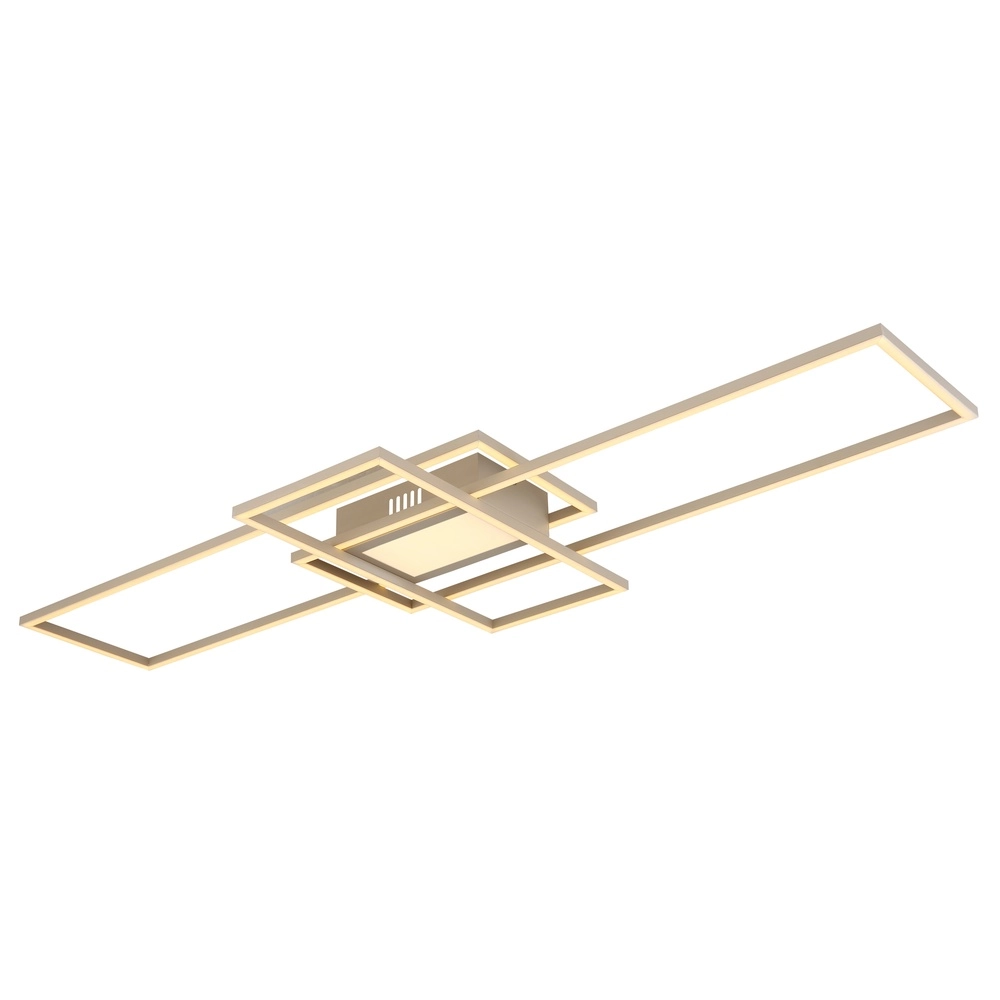 Sand brown ceiling lamp Saunders elongated Globo 9007371593354