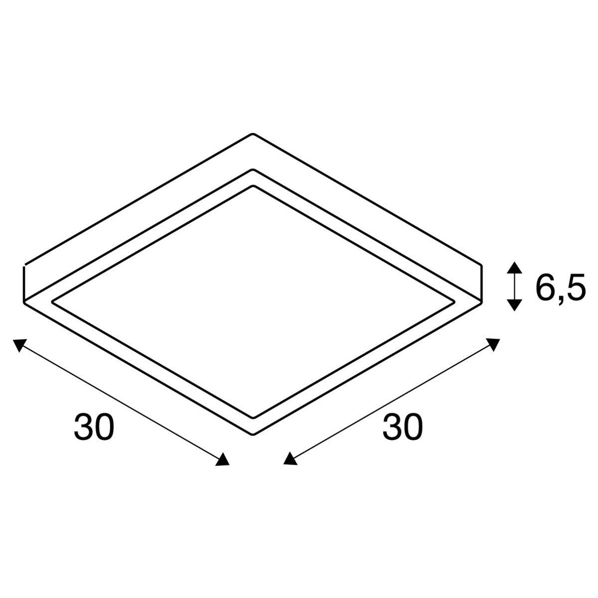 Ceiling light Ainos Square for outdoors SLV 4024163236065
