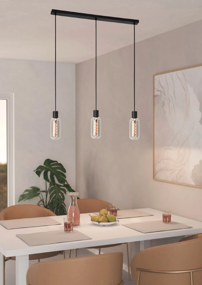 3-light pendant lamp Majone black Eglo 9008606295296