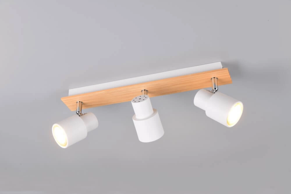 3-light ceiling lamp Pierre white with wood Trio 4017807638189