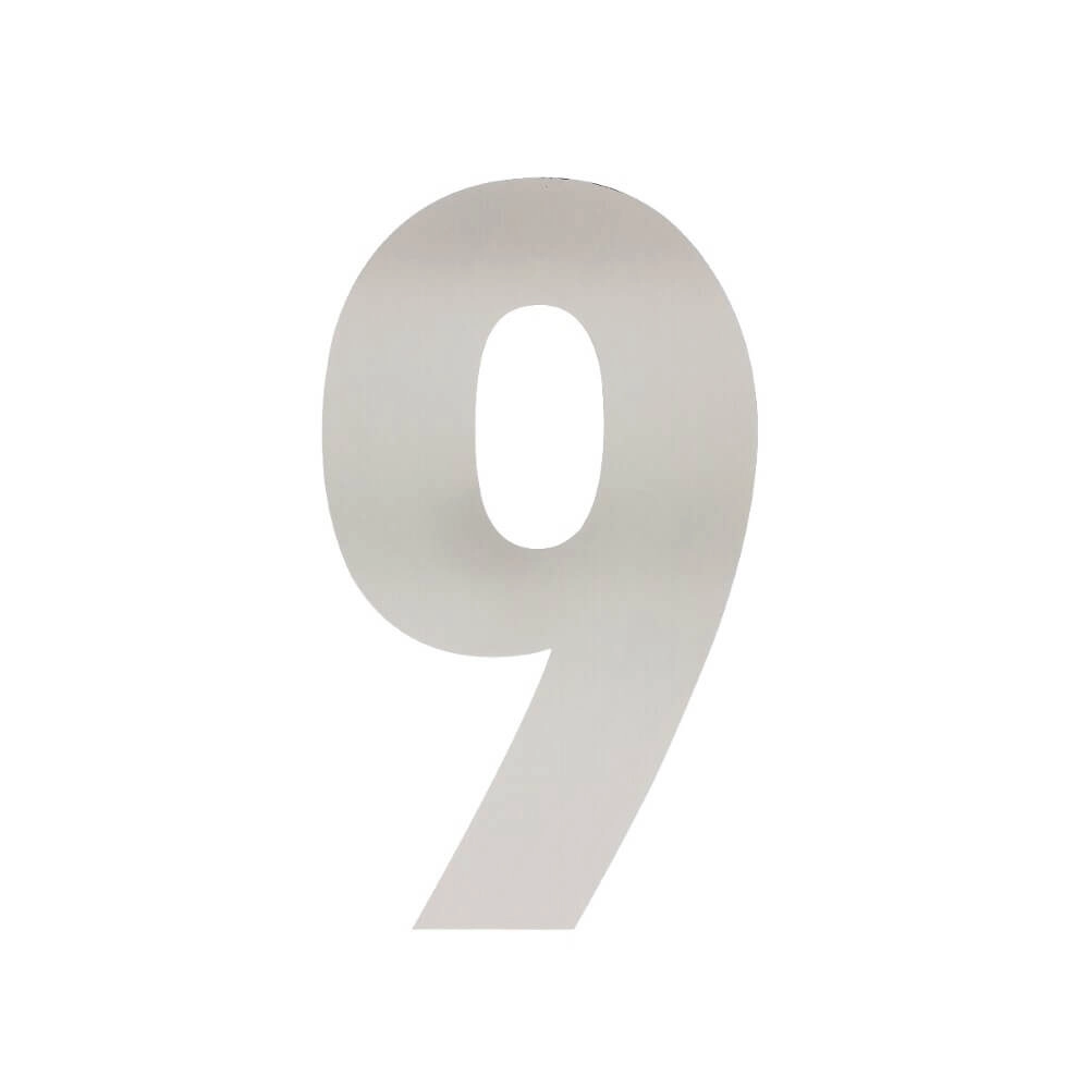House number 9 XL Numbra 30cm stainless steel