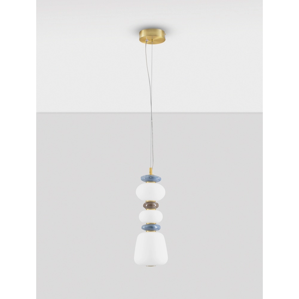 Pendant lamp Palo white - blue - brown Lyora 5212017483751