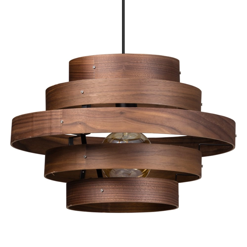 Tough pendant lamp Walnut 5-ring wood brown ETH 8719075185742