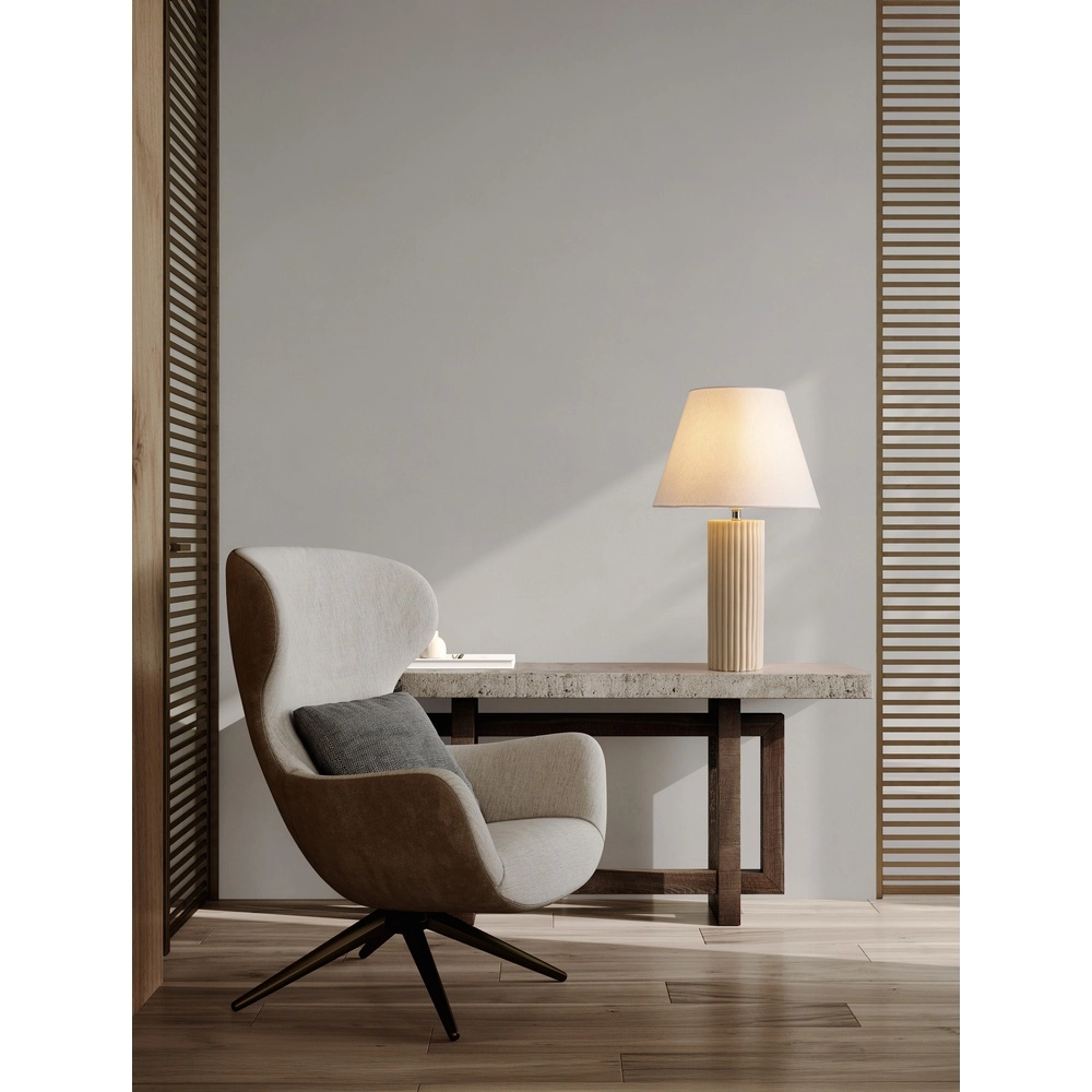 Table lamp Bacco beige with white shade Lyora 5212017468161