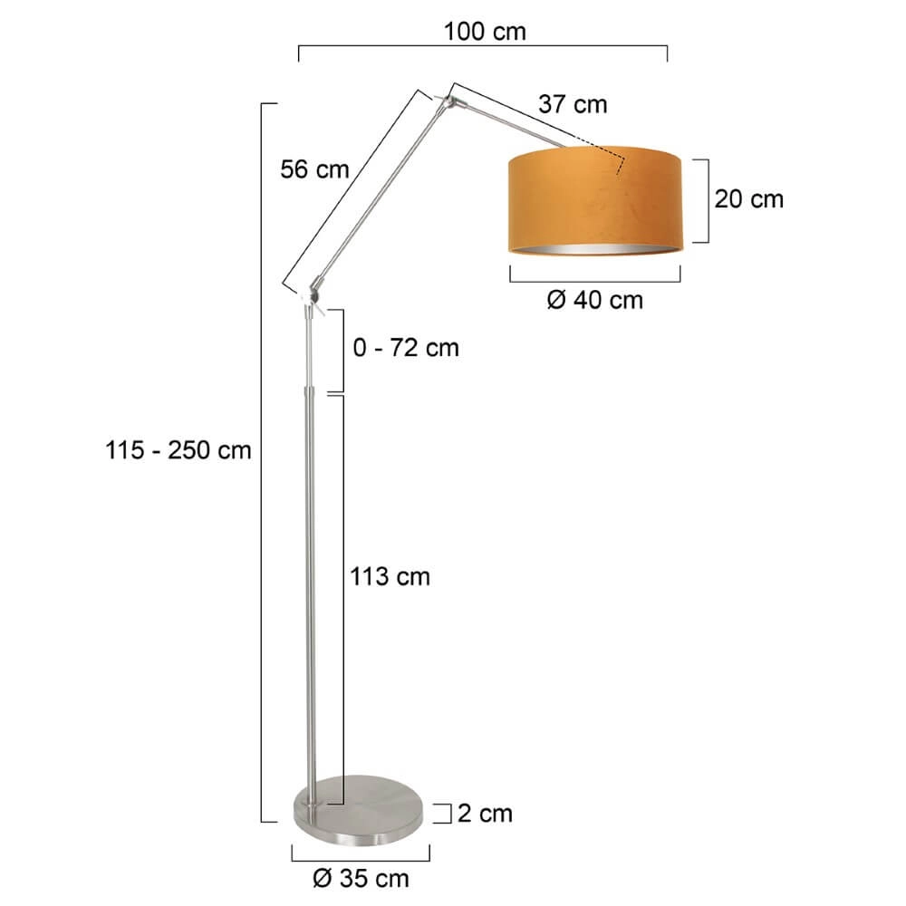 Reading lamp Prestige Chic with gold velvet Steinhauer 8712746145755