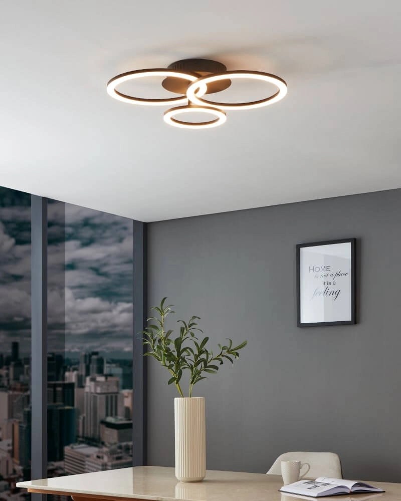 Ceiling lamp Zigbee Parrapos-Z 54.5x44.5cm black Eglo 9008606231249