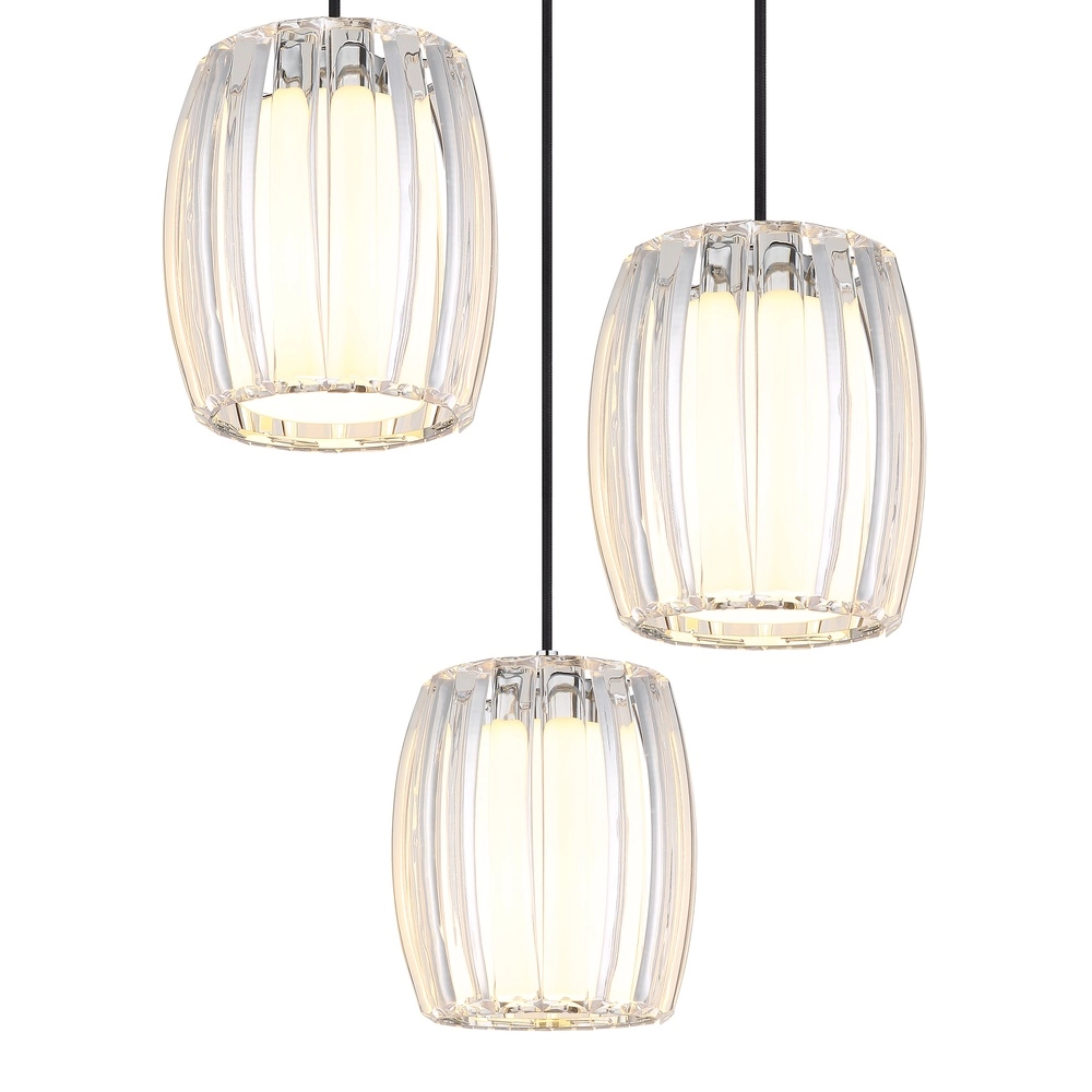 3-light pendant lamp Maribel chrome round Globo 9007371580101
