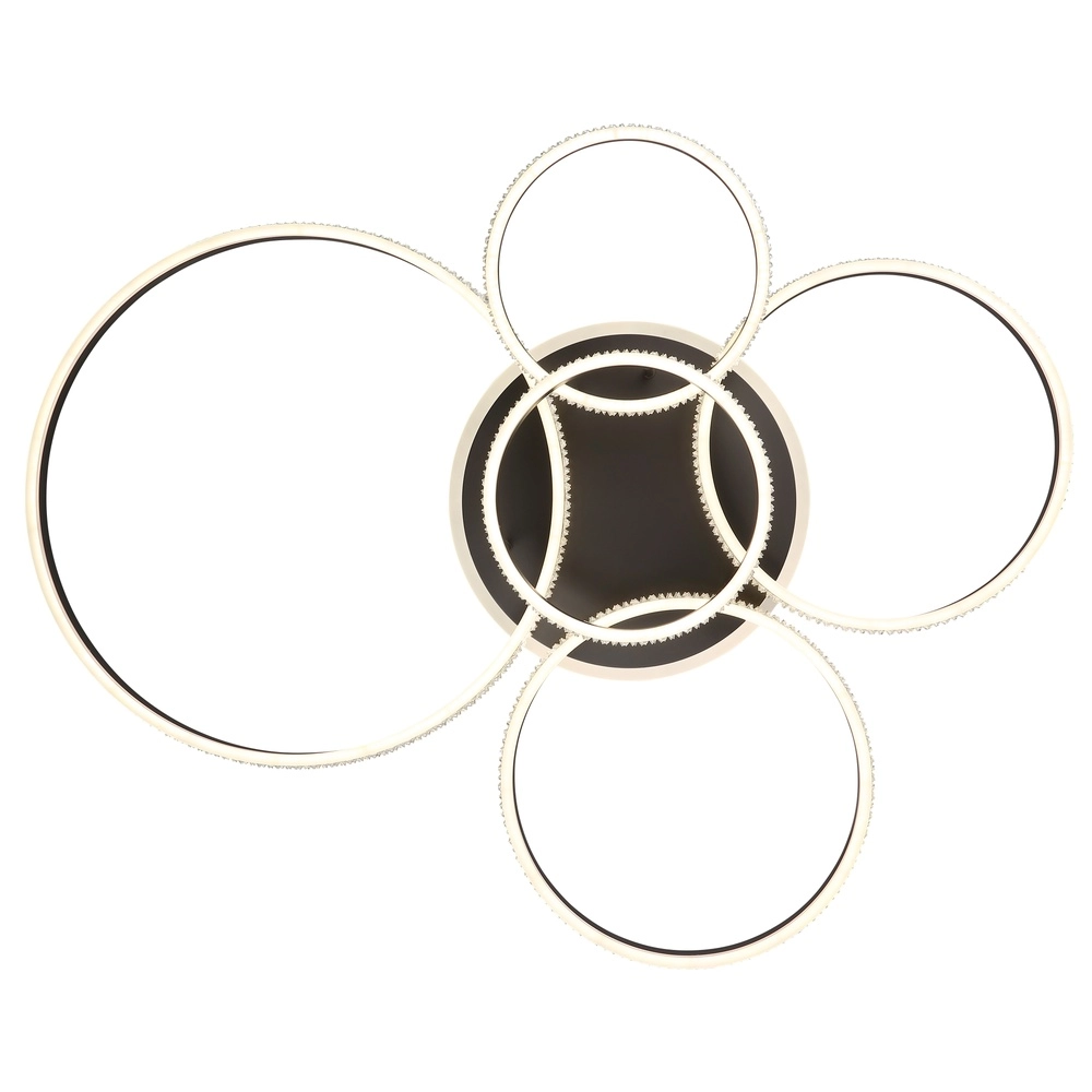 Design ceiling lamp Grouni 5 rings titanium brushed Globo 9007371457991