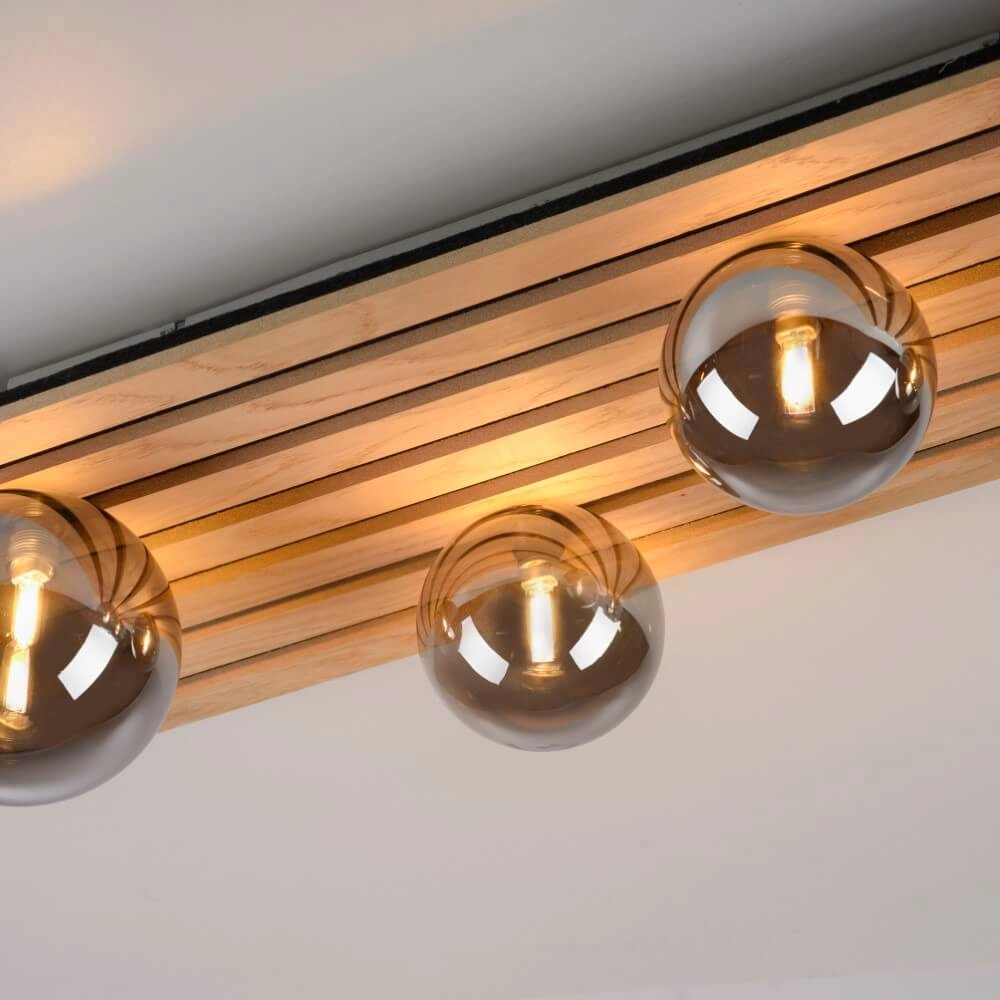 Wooden ceiling lamp Green Stika rectangular Just Light 4043689004248