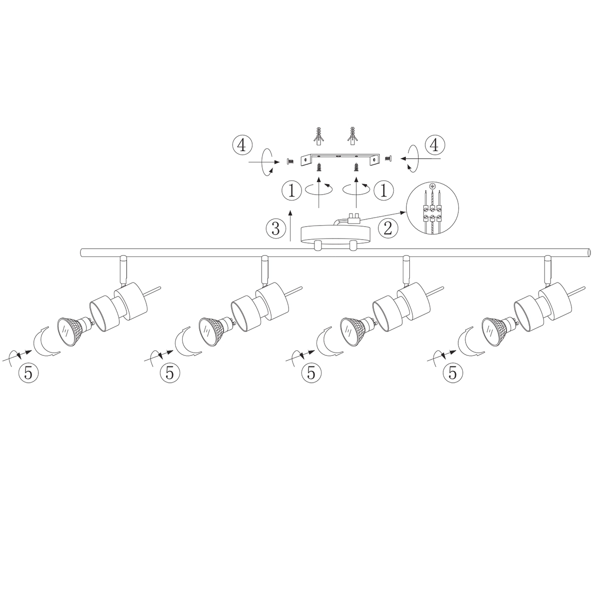 4-light surface-mounted spotlight Natasja LED led Steinhauer 8712746134995