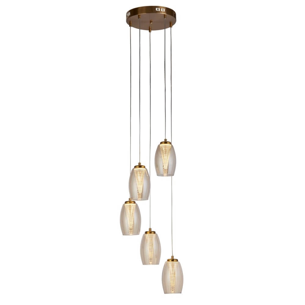 5-light pendant lamp Cyclone bronze
