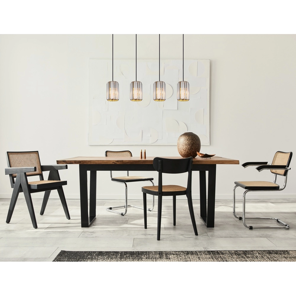 Pendant lamp Run 4-light wood Globo 9007371519965