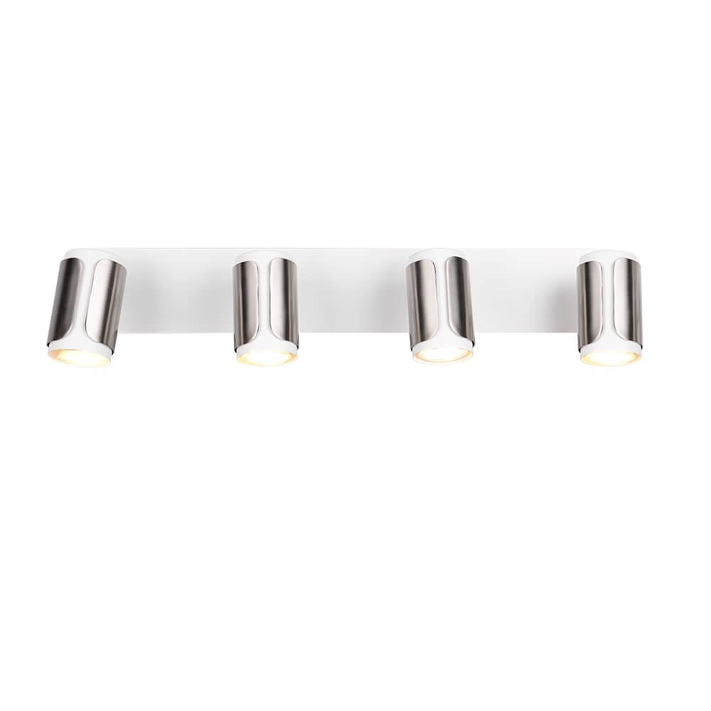 4-light surface-mounted spot Gillan nickel with white Trio 4017807640496