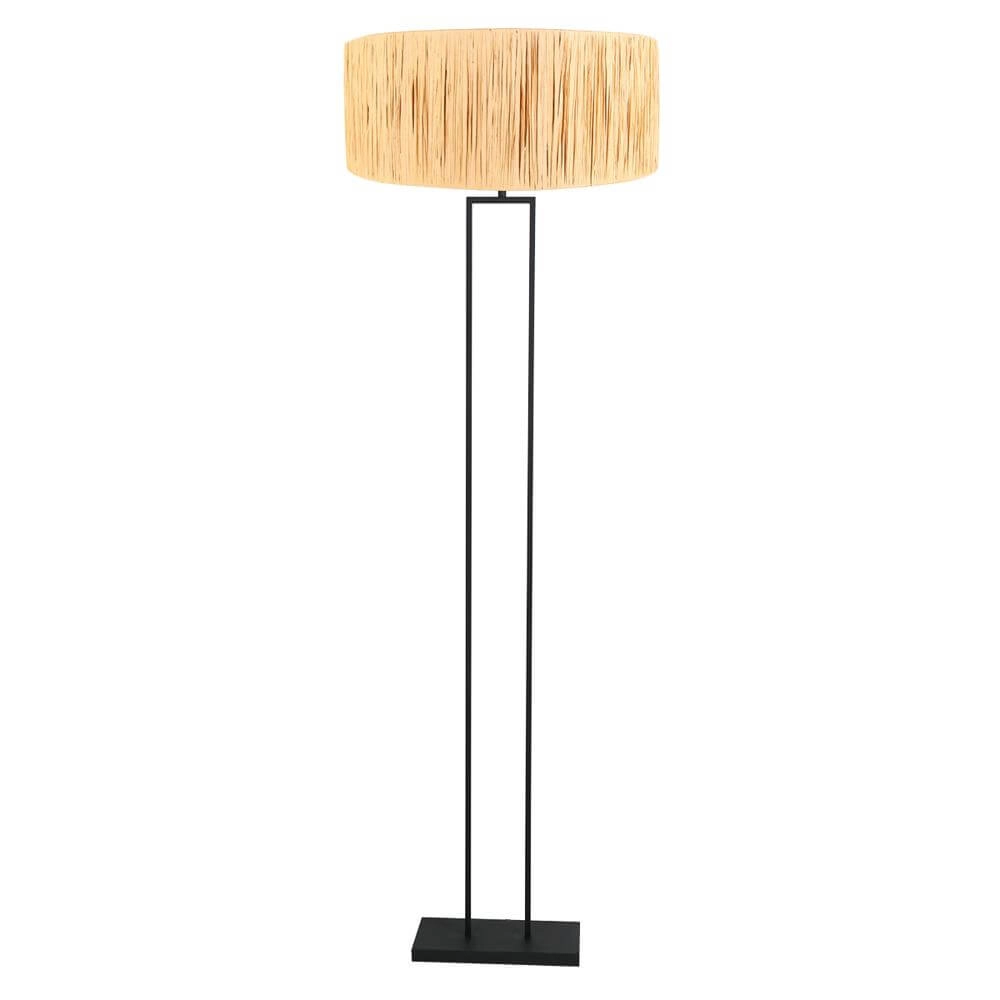 Floor lamp 160cm Stang black with straw shade