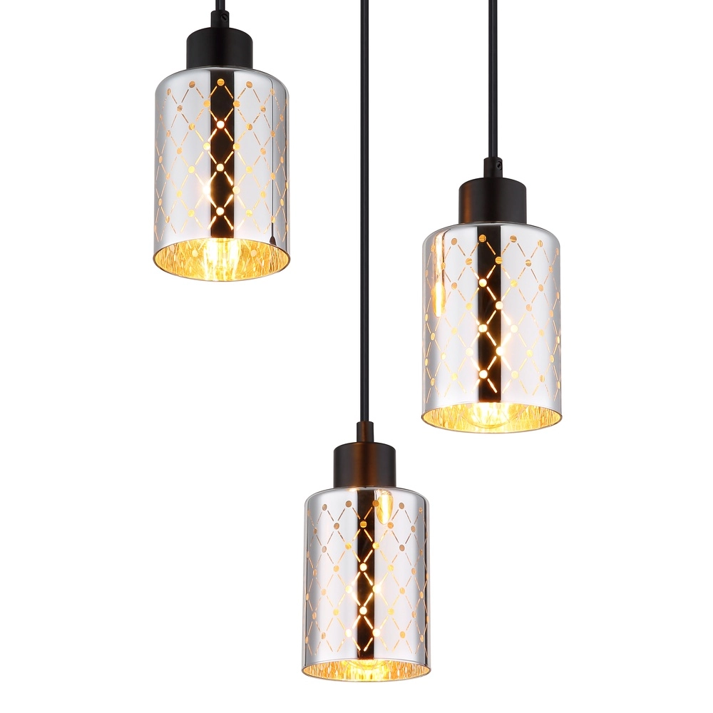 Design pendant lamp Alonso 3-light black round Globo 9007371578252