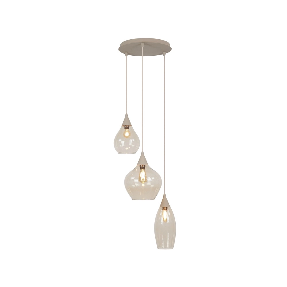 Pendant lamp Cambio sand brown 3-light