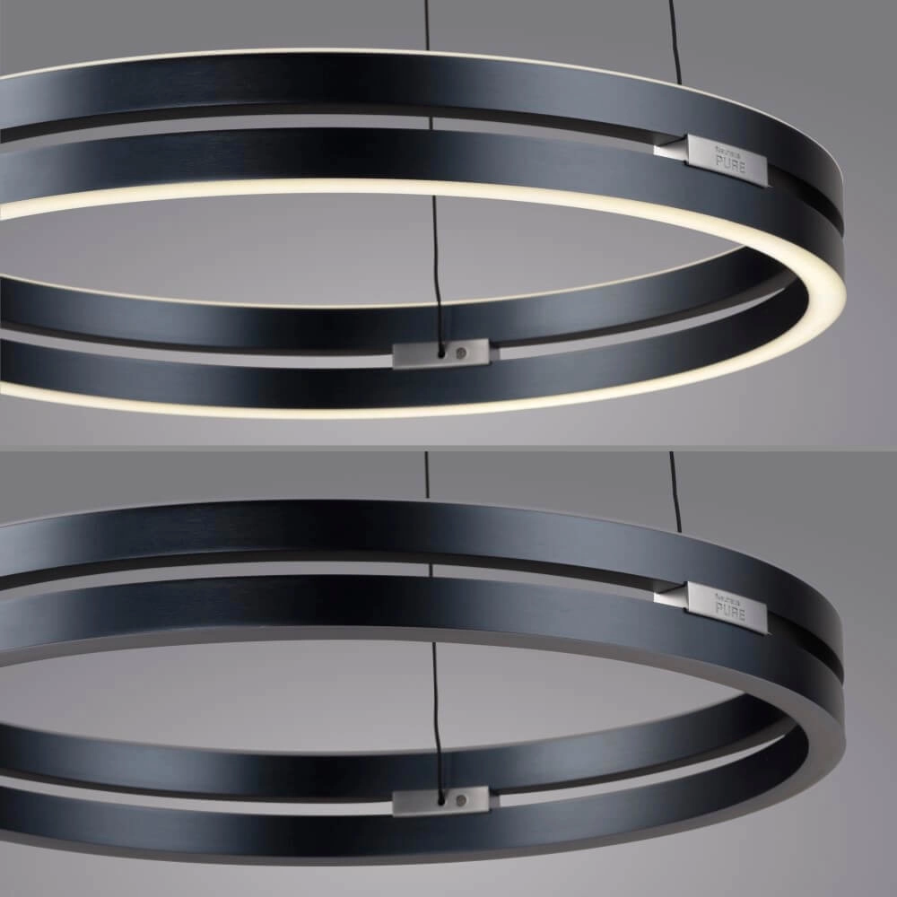 Sleek hanging lamp Pure E-Loop gray Paul Neuhaus 4012248372258