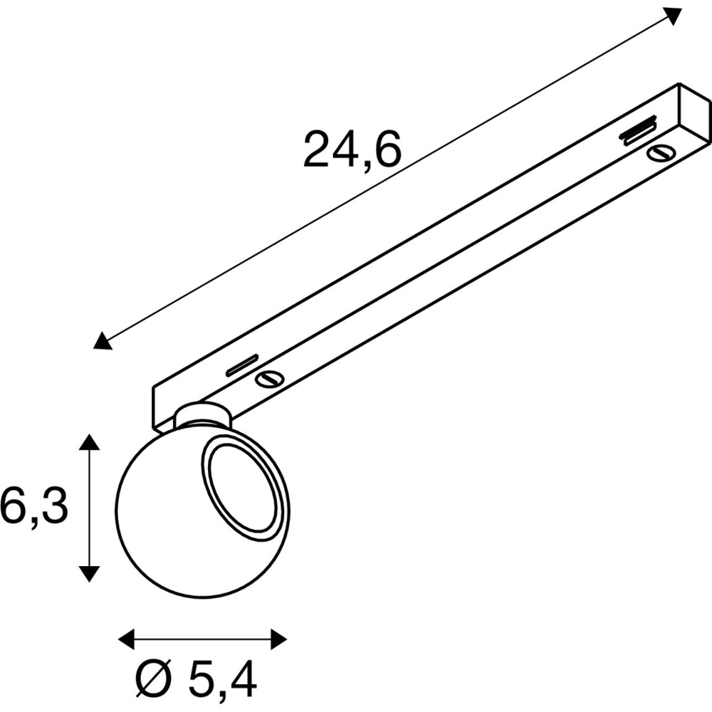 Rail spot Dysko 1-phase white with black SLV 4024163317054