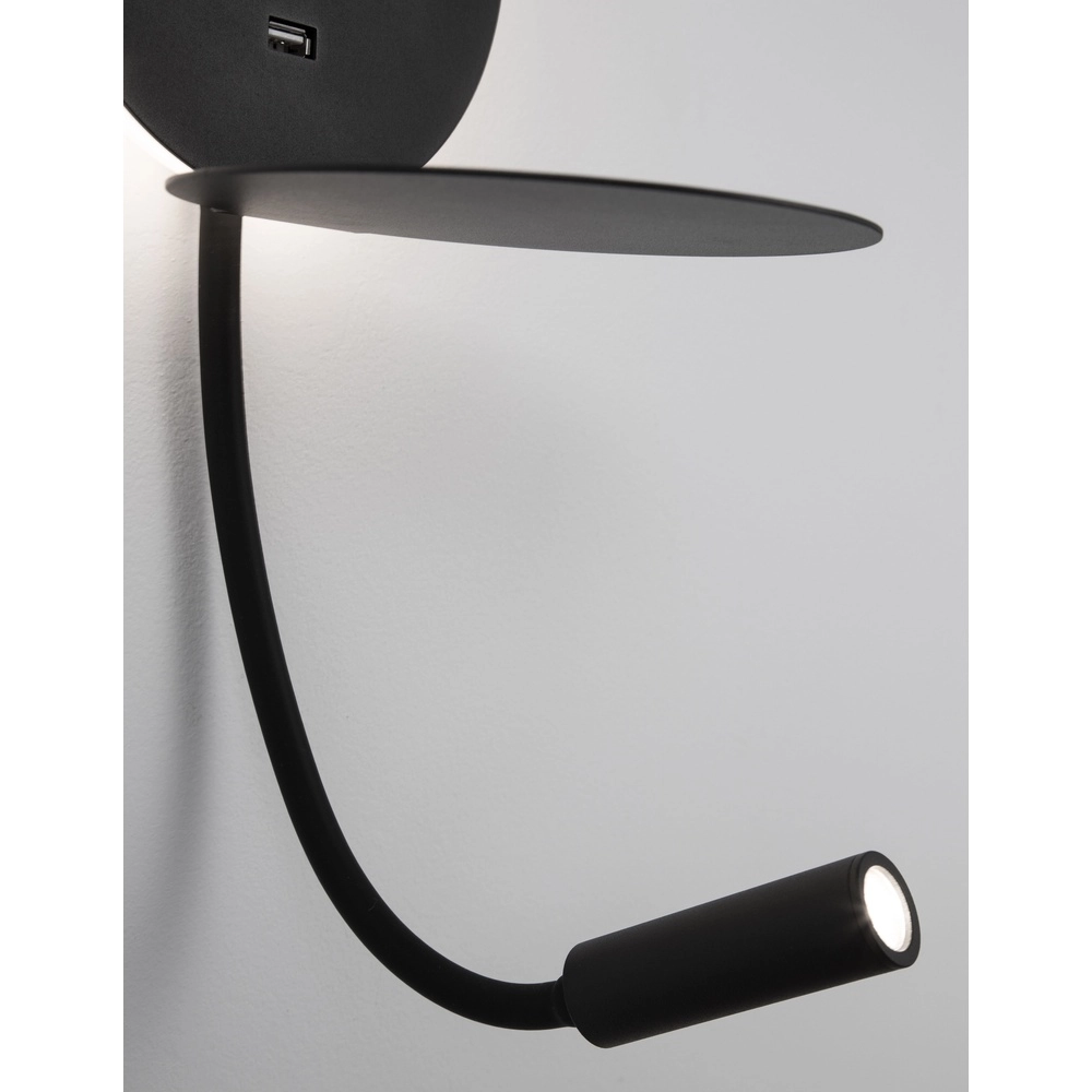 Bedside lamp Eclip Black with USB Lyora 5212017423696