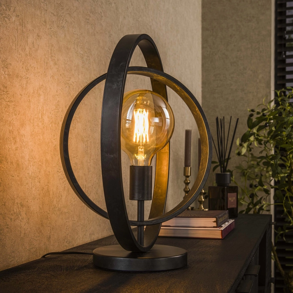Charcoal table lamp Turn 1x E27 - Ø 40cm