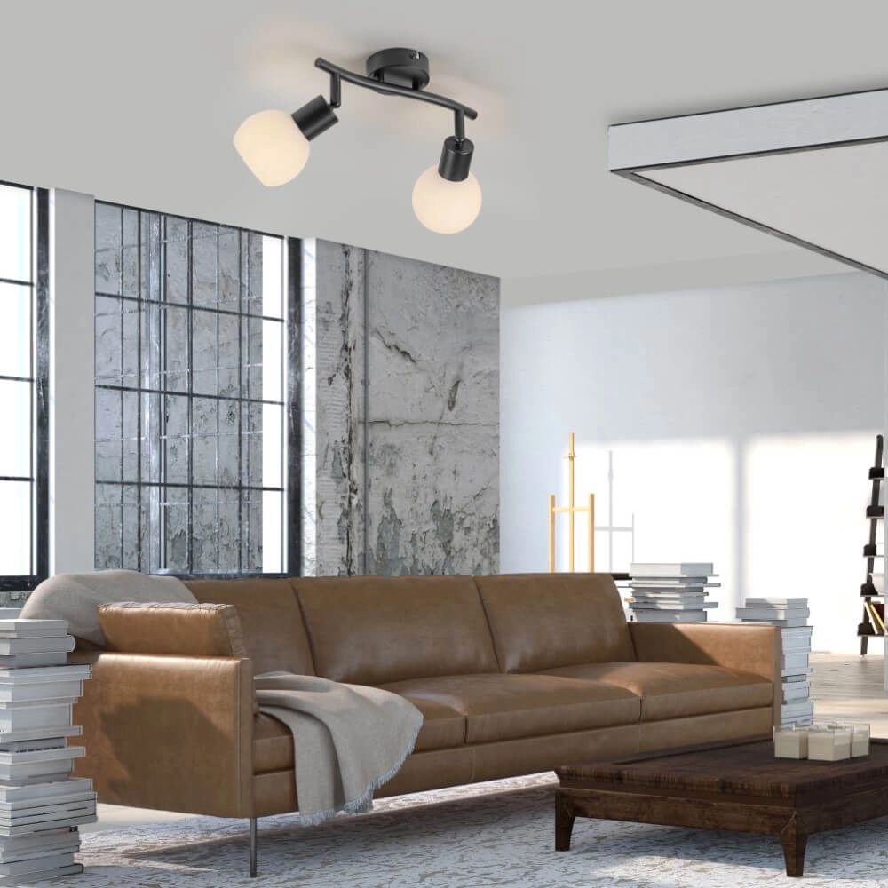 Black ceiling lamp Loki 2-light Just Light 4043689000769