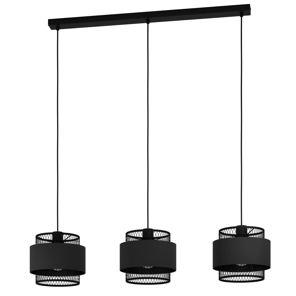 Black pendant lamp Bazely 3L - Ø 23cm