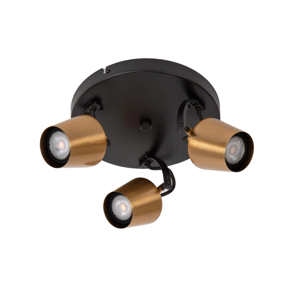 3-light ceiling lamp Emile black with gold