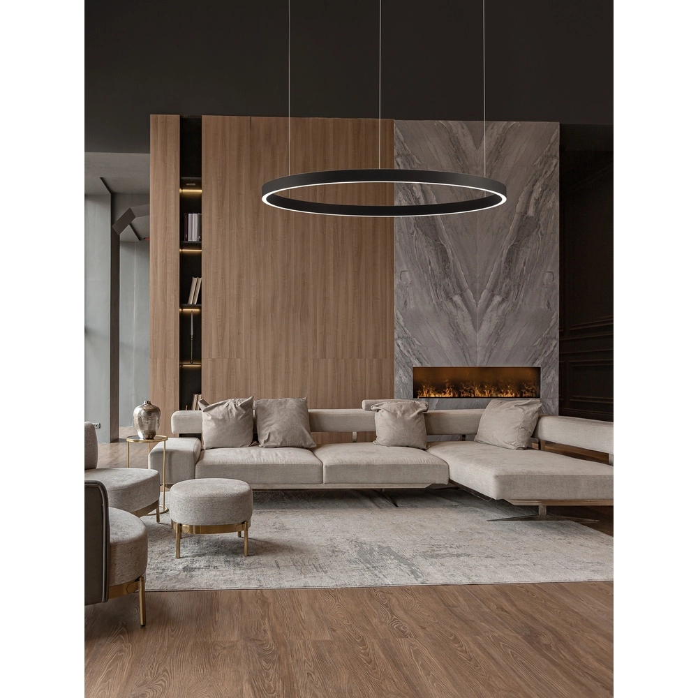 Black pendant lamp Elowen design Ø 98cm Lyora 5212017439130