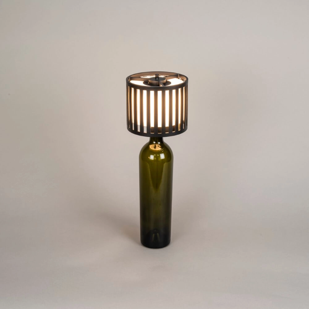 Unique table lamp Bottle Black rechargeable