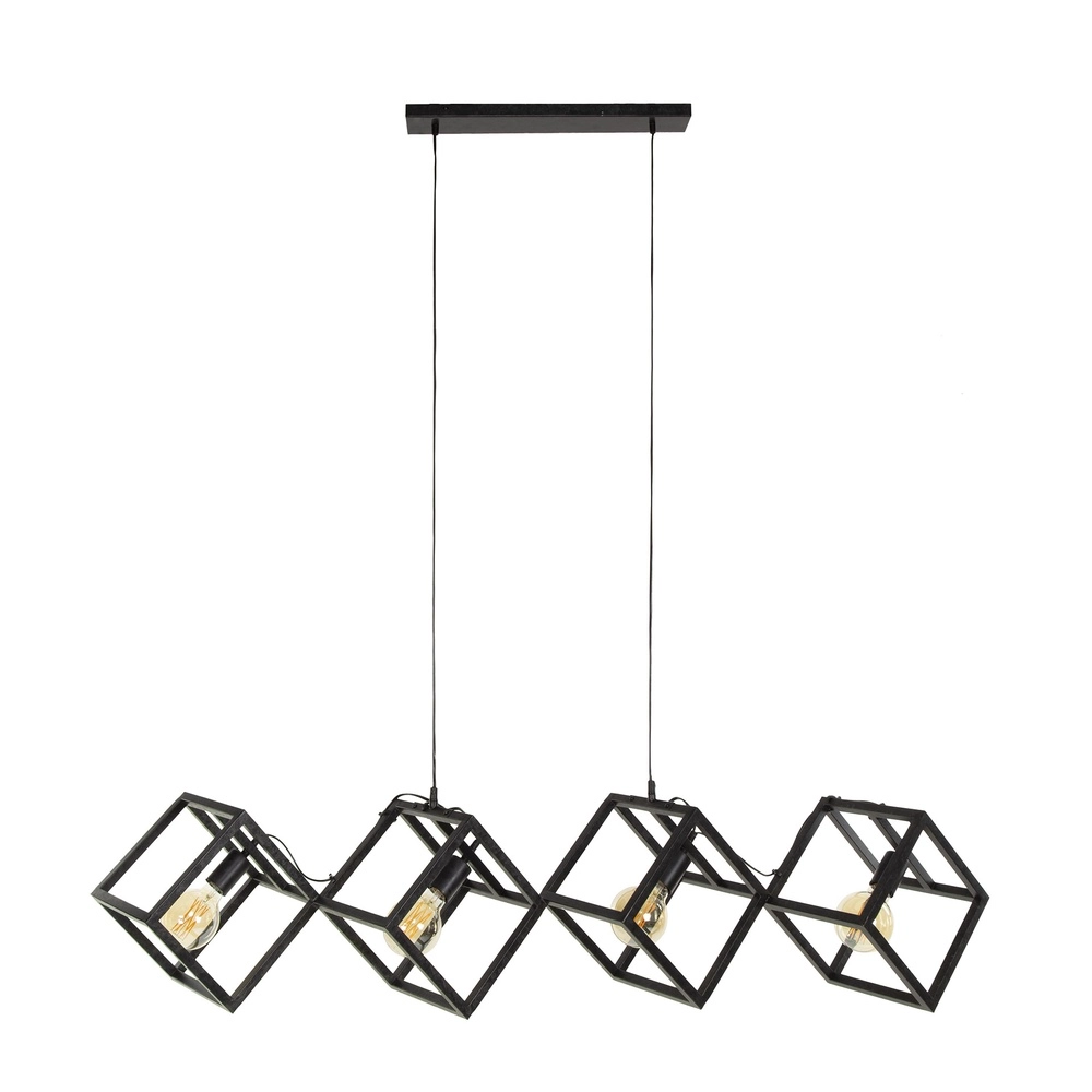Modern pendant lamp Cube 4x E27 - charcoal Lyora 8716803512771