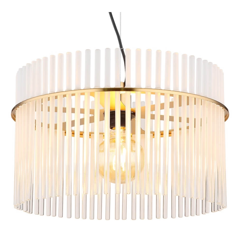 Golden pendant lamp Gorley with glass Ø 40cm Globo 9007371449804