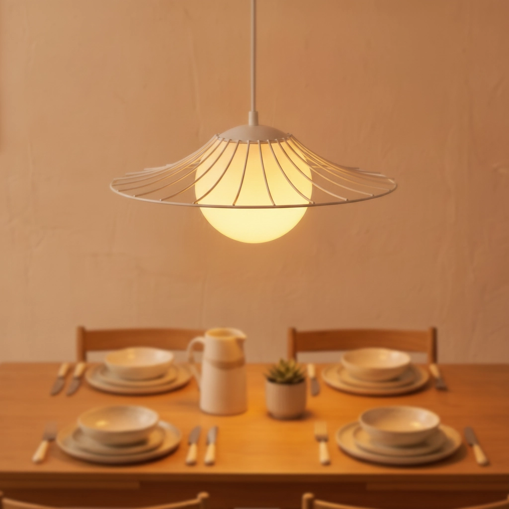 White pendant lamp Fly Ø 36cm