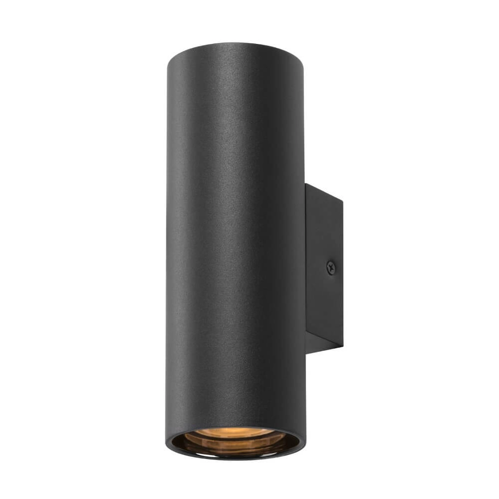 Black wall spotlight Asto Tube up & down - 2x GU10