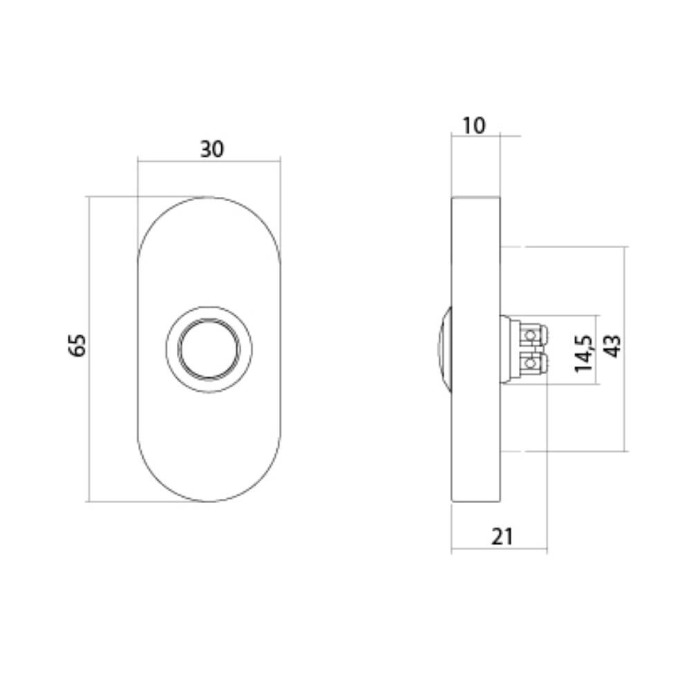 Doorbell Chimea oval brass Intersteel 8714186675991
