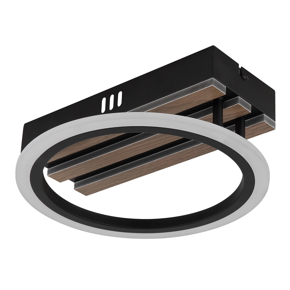 Ceiling lamp Blevins black with wood Globo 9007371569168