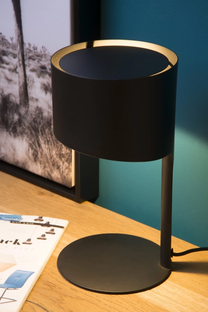 Sleek table lamp Knulle Ø 15cm black Lucide 5411212450708