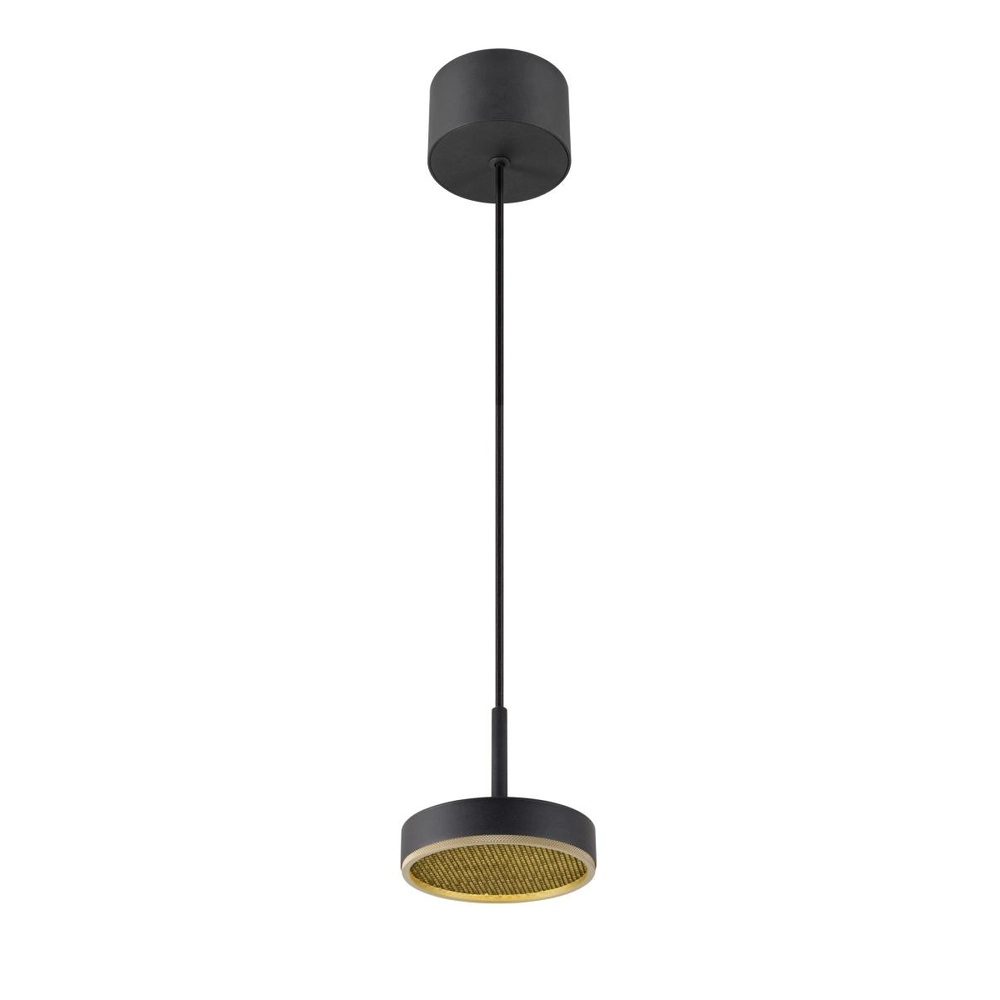 Pendant lamp Grip! Flat black with gold Ø 14cm