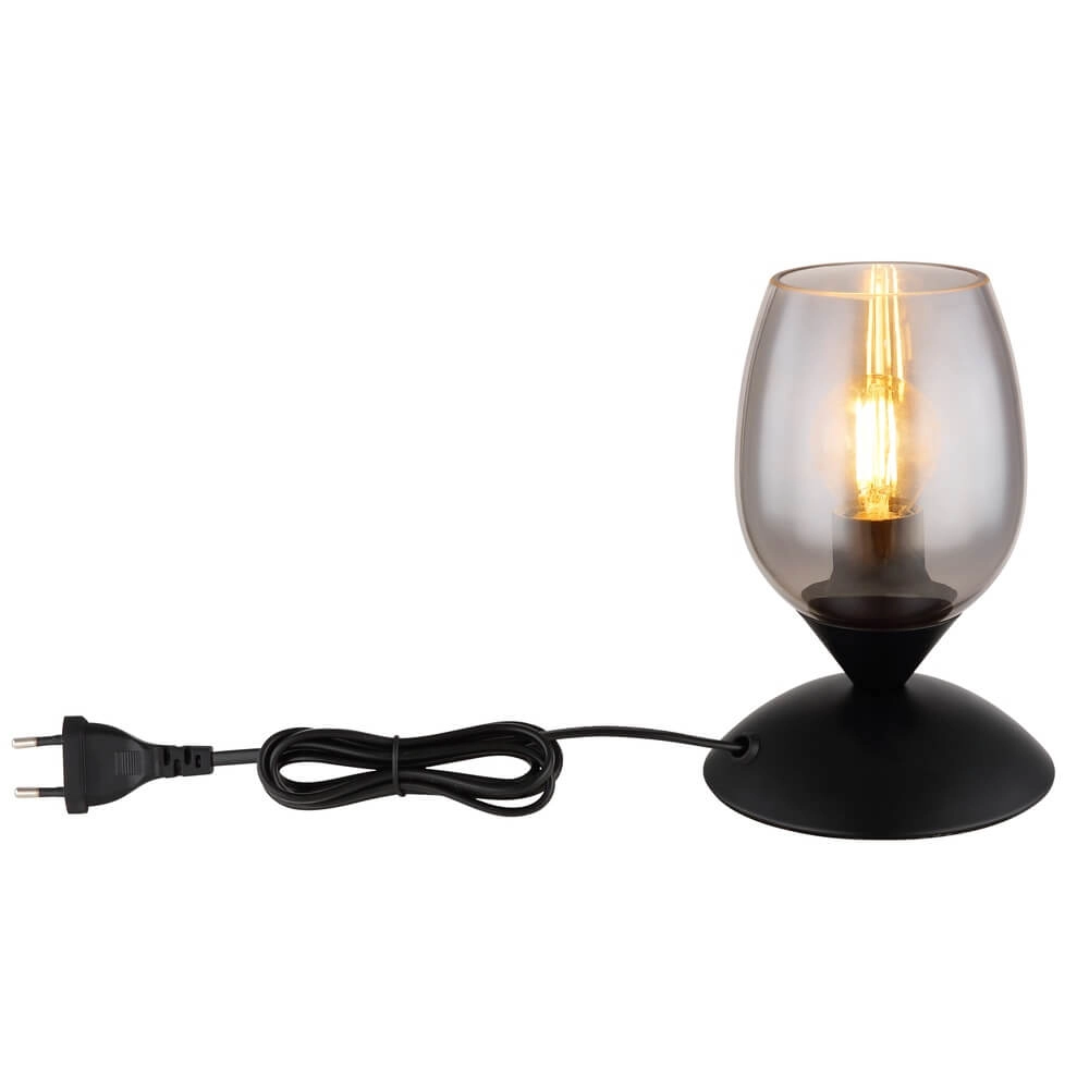 Table lamp Kuwaita black with smoke glass Globo 9007371452989