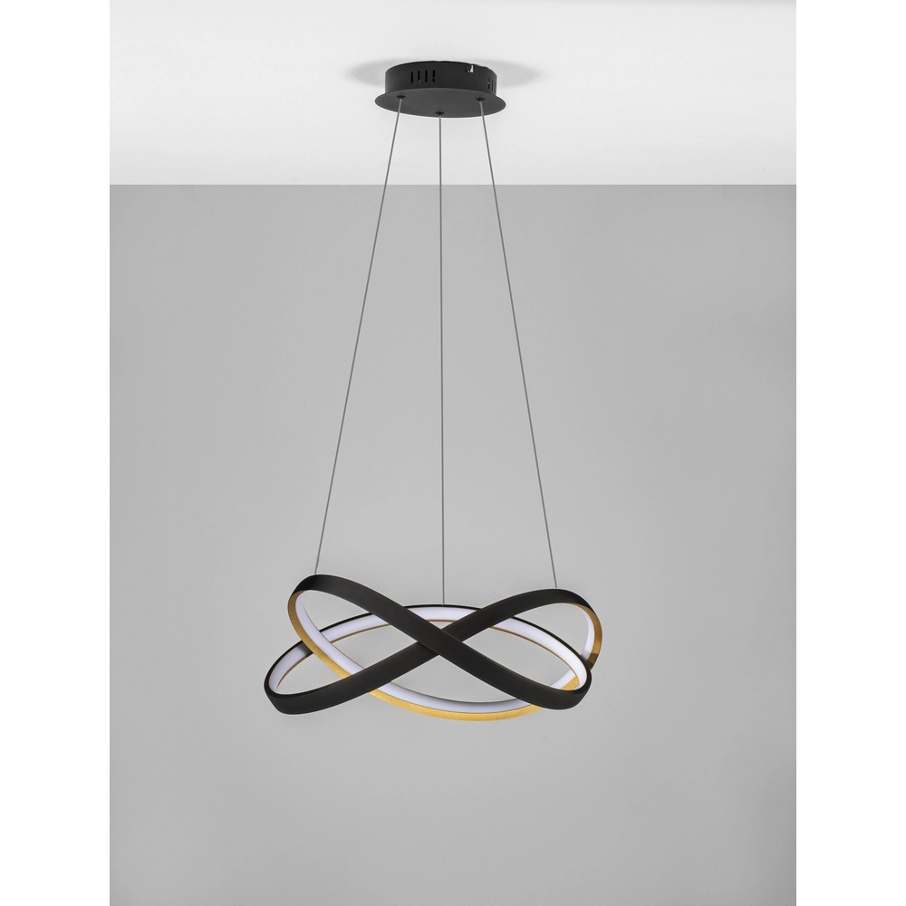 Design pendant lamp Odrey black with gold Lyora 5212017444738