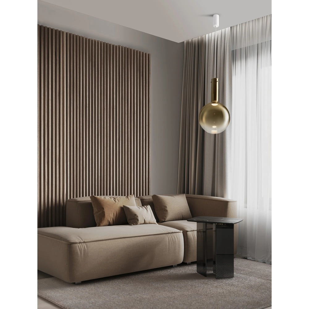 Pendant lamp Nostos gold glass Ø 30cm Lyora 5212017484178