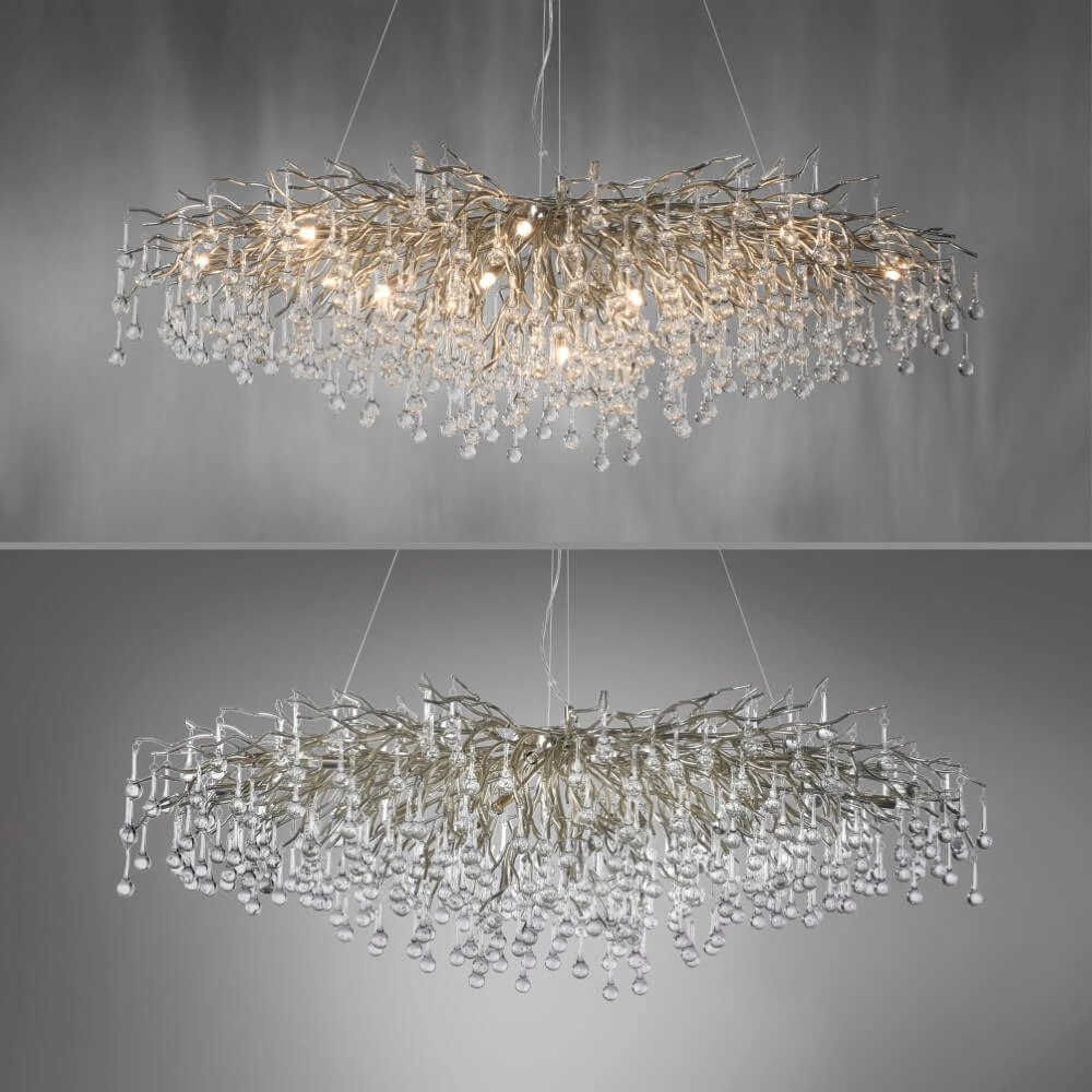 Large chandelier Icicle steel Paul Neuhaus 4012248332924