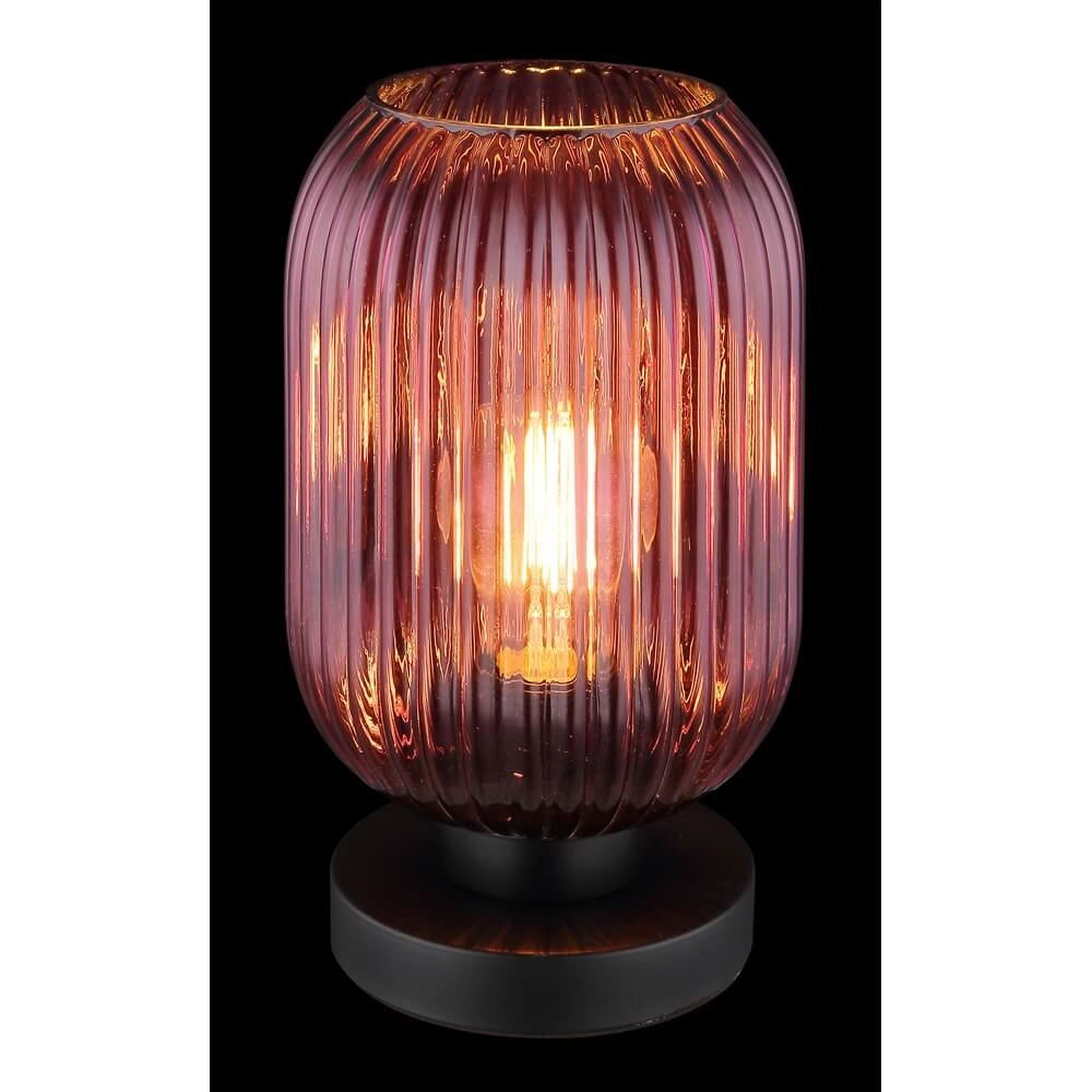 Round table lamp Normy red glass Ø 14cm Globo 9007371450299