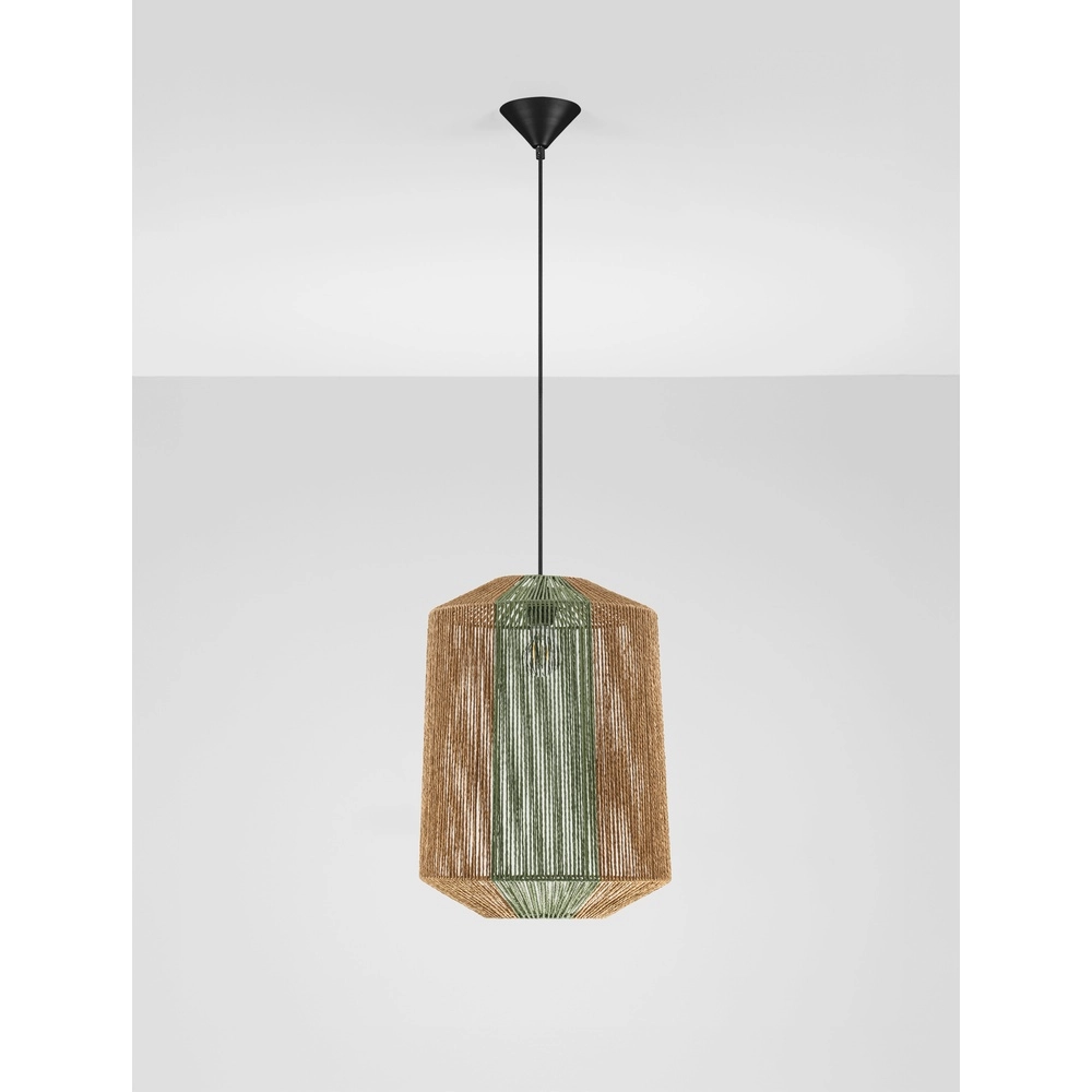 Pendant lamp Dena Ø 38cm brown with green Lyora 5212017477293